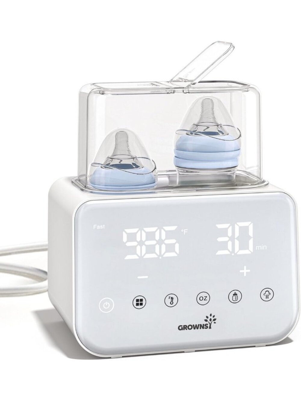 Fast Double Baby Bottle Warmer for Breastmilk & Formula - Quick Heating, Beige